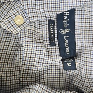 Ralph Lauren Navy and White Plaid Shirt